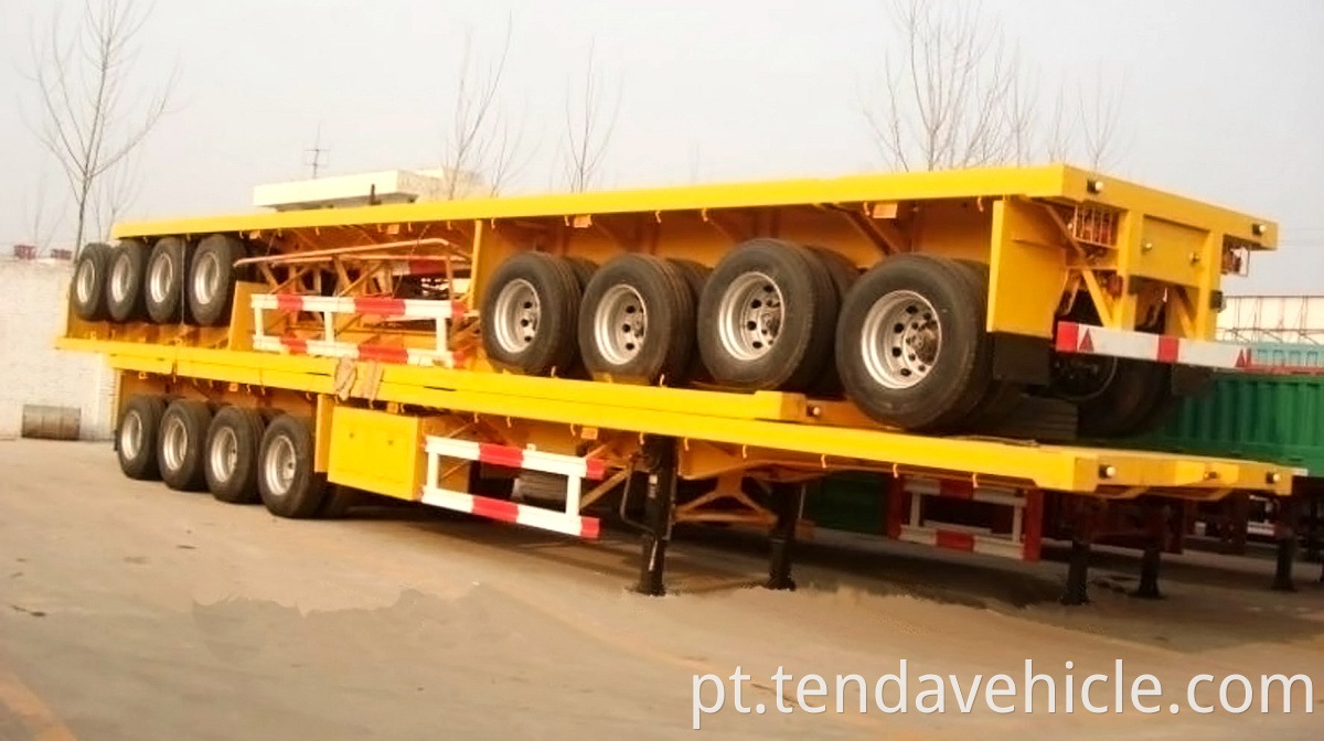 4 axles flatbed container trailer